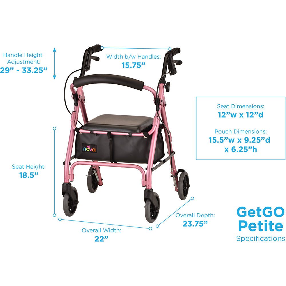 GETGO PETITE ROLL WALKER PINK